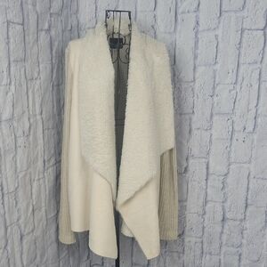 Kut From The Kloth Sherpa Faux Suede Drape Front‎ Cardigan Medium